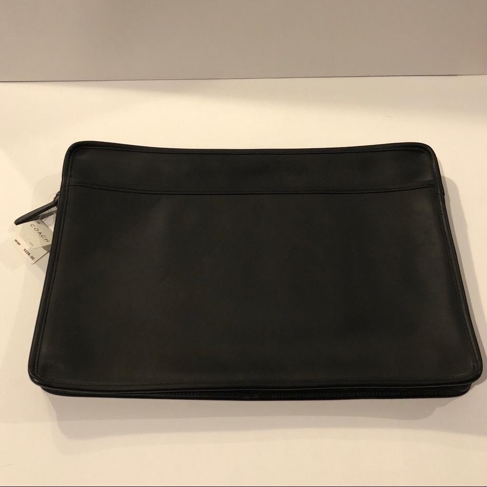 NWT Vintage Coach Leather Black Document Bag